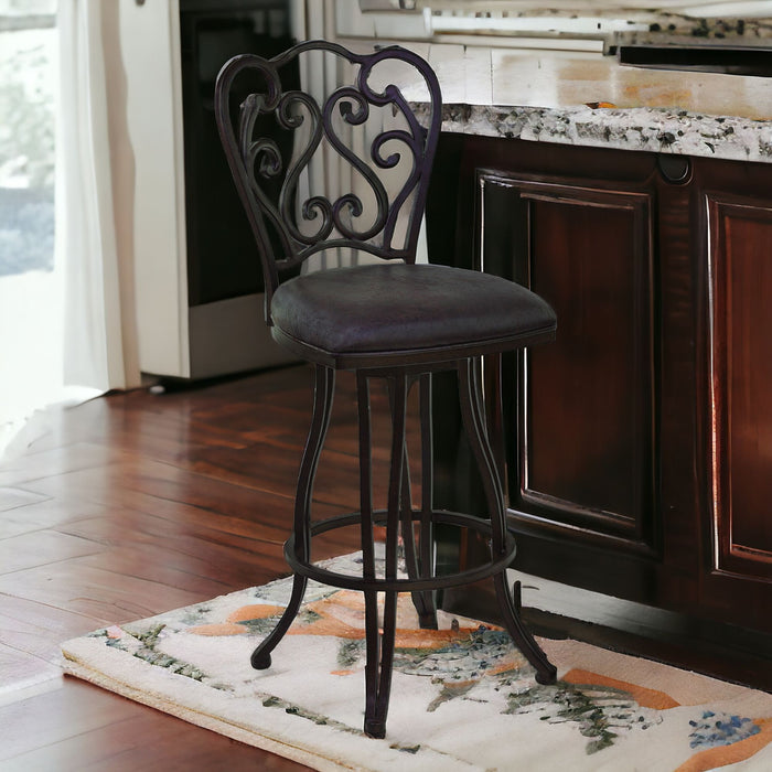 Iron Swivel Counter Height Bar Chair - Espresso