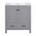 Giga bathroom vanity with single undermount sink, solid wood frame, two doors, drawer, soft-close, multifunctional storage.