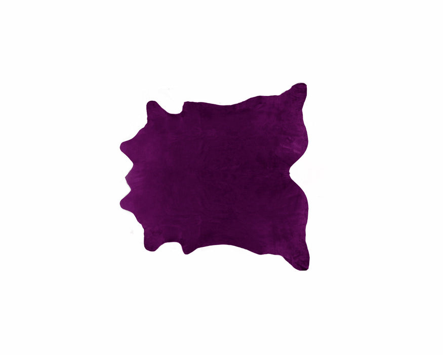 5' x 7' Hand Knotted Area Rug - Purple Cowhide