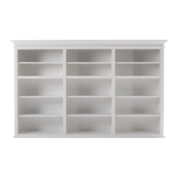 Solid Wood Frame Dining Hutch With Multiple Shelves And Three Drawers - White