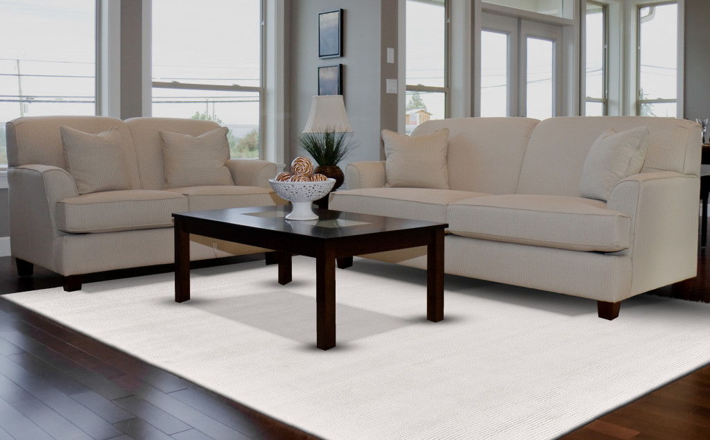 8' x 11' Hand Woven Distressed Area Rug - White