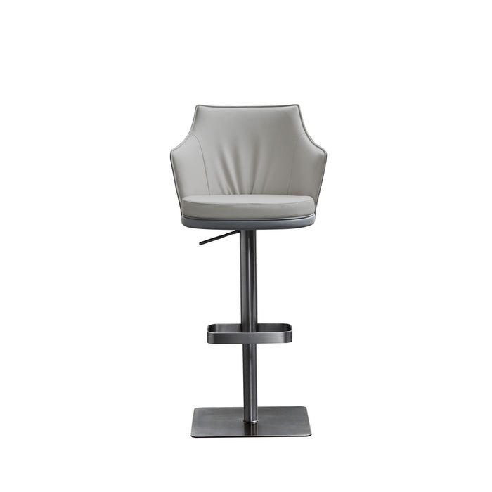 Adjustable Height Swivel Bar Chair - Gray / Silver