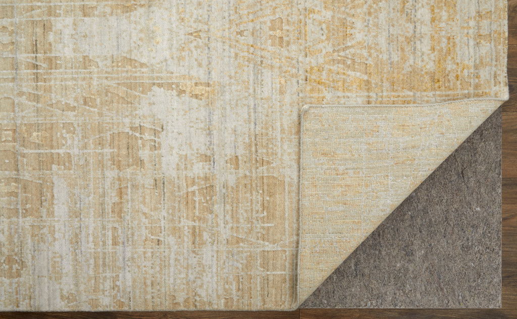 3' x 5' Modern Abstract Hand Woven Area Rug - Yellow And Ivory