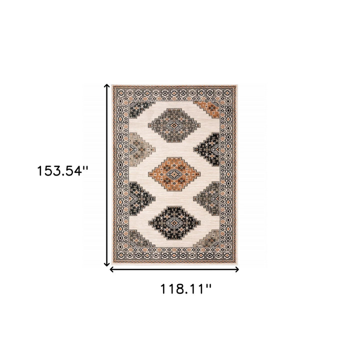10' x 13' Abstract Geometric Indoor Area Rug - Ivory And Gray
