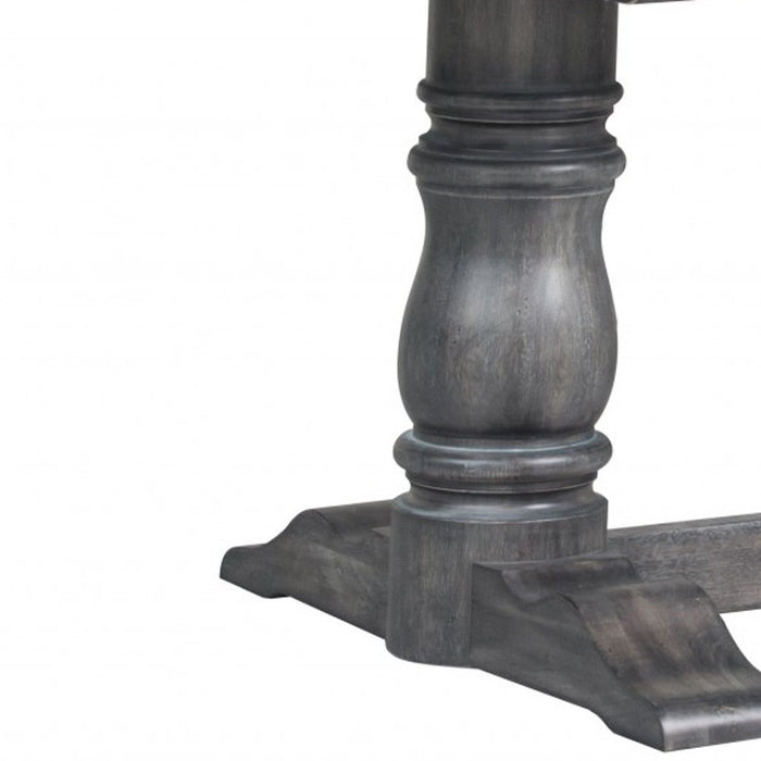 88" Solid Wood Trestle Base Dining Table - Gray