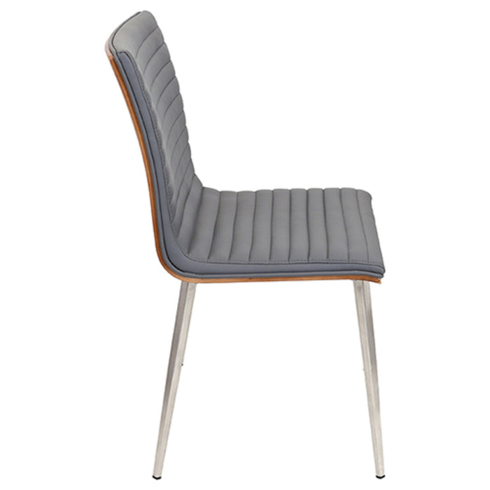Mason - Contemporary Swivel Dining / Accent Chair (Set of 2) - Stainless Steel, Walnut Wood