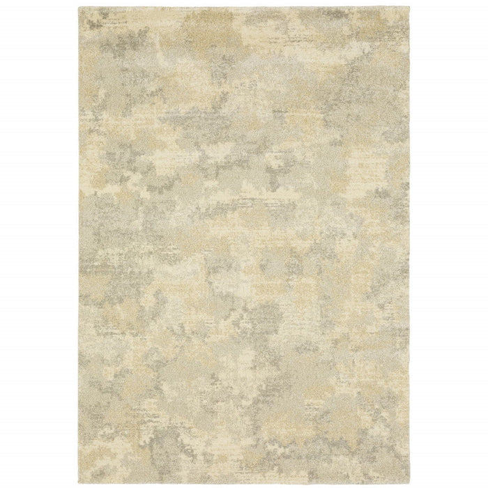 10' x 13' Abstract Power Loom Stain Resistant Area Rug - Gray Ivory Beige And Taupe
