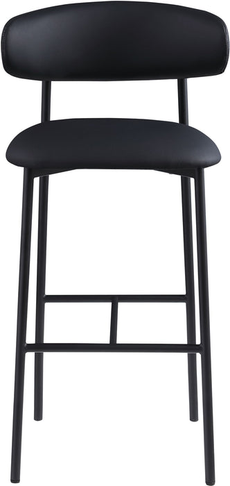 Lupita - Vegan Leather Upholstered Bar Stool With Matte Black Frame (Set of 2)
