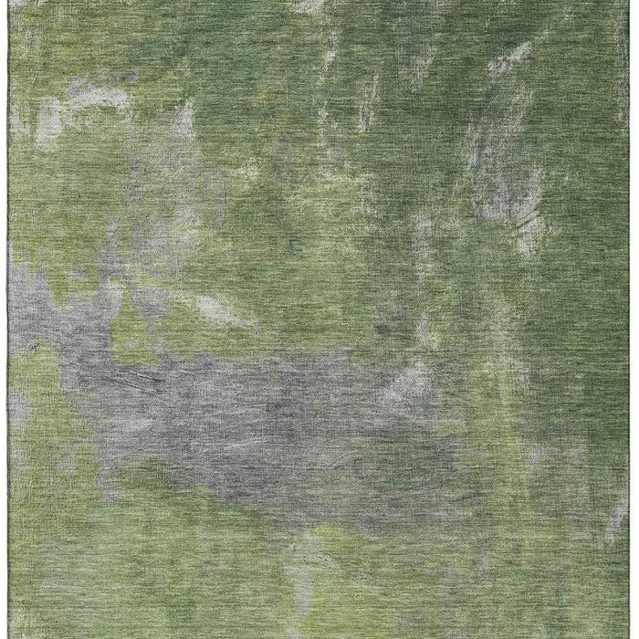 10' X 14' Abstract Washable Area Rug With UV Protection (693234) - Green / Gray
