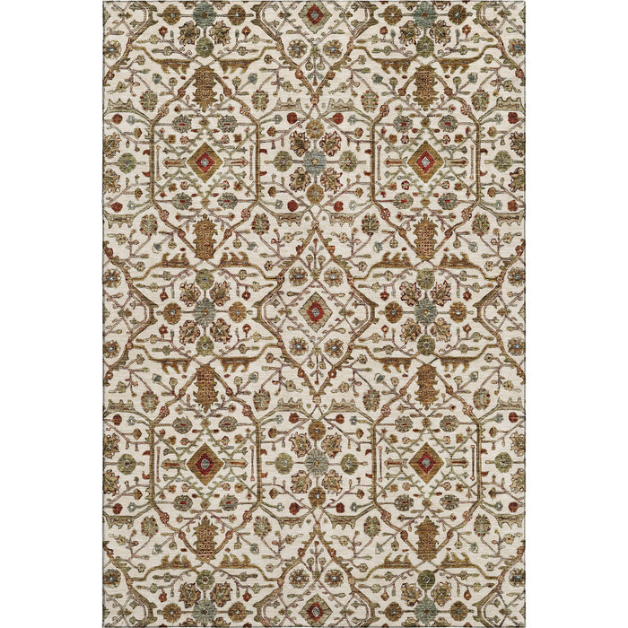 10' X 14' Oriental Washable Area Rug With UV Protection (685468) - Ivory / Red / Gold