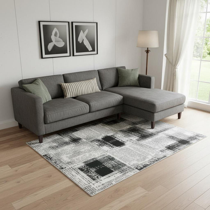 10' X 14' Abstract Washable Area Rug With UV Protection (710256) - Artichoke Green / Gray / Beige