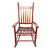 Giga wooden porch rocker chair with curved armrests and slatted back, perfect for outdoor relaxation on a porch or patio.