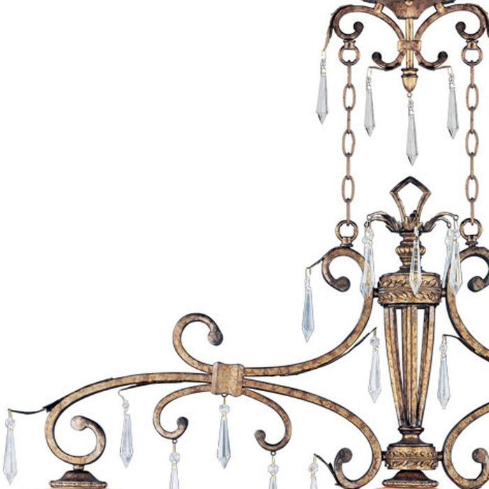 23" Three Light Metal Dimmable Chandelier With Shades - Gold / Clear