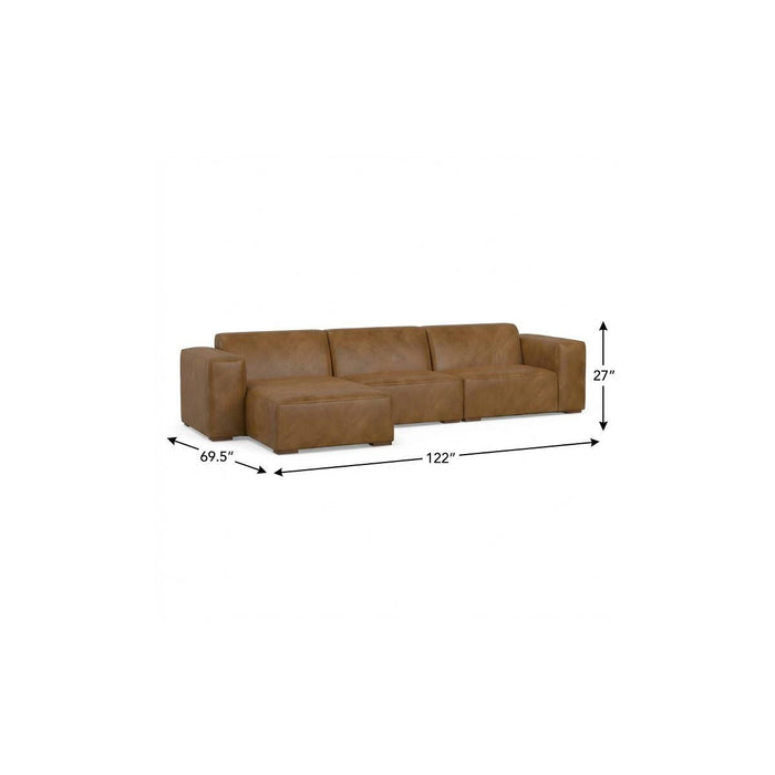 Modular Leather Sofa - Brown