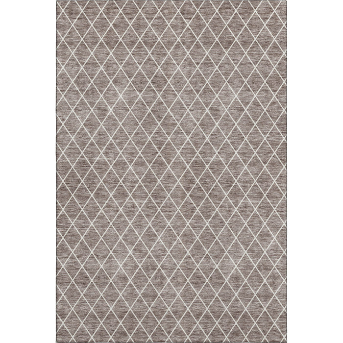 10' X 14' Geometric Washable Area Rug With UV Protection (674125) - Taupe / Ivory