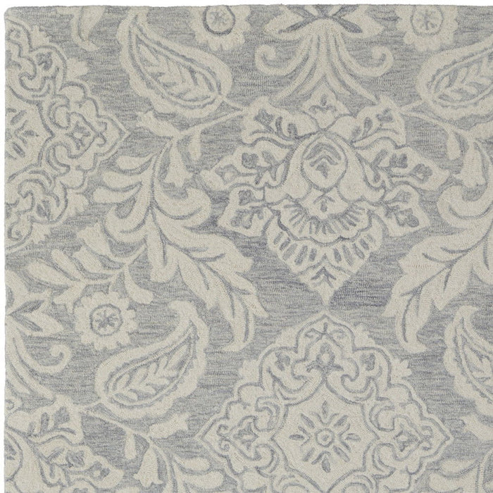 10' X 14' Wool Oriental Hand Tufted Area Rug - Blue / Ivory