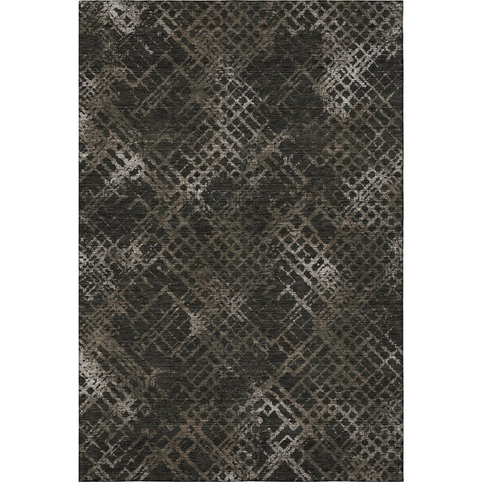 10' X 14' Abstract Geometric Washable Area Rug With UV Protection - Brown And Ivory
