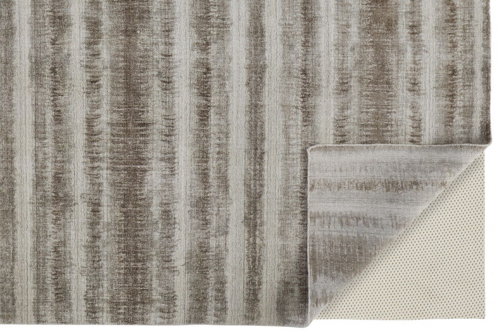 5' x 8' Abstract Hand Woven Area Rug - Tan Ivory And Brown