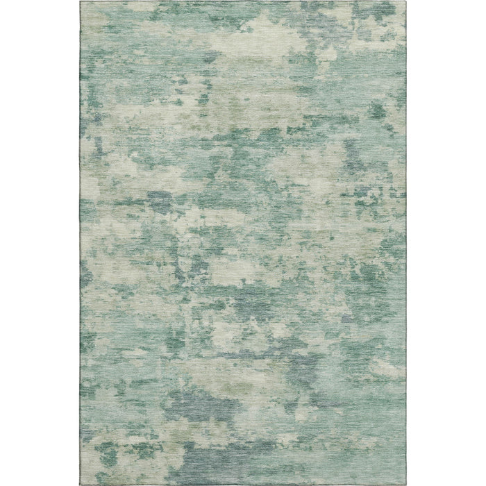 10' X 14' Abstract Washable Area Rug With UV Protection (717176) - Teal / Linen