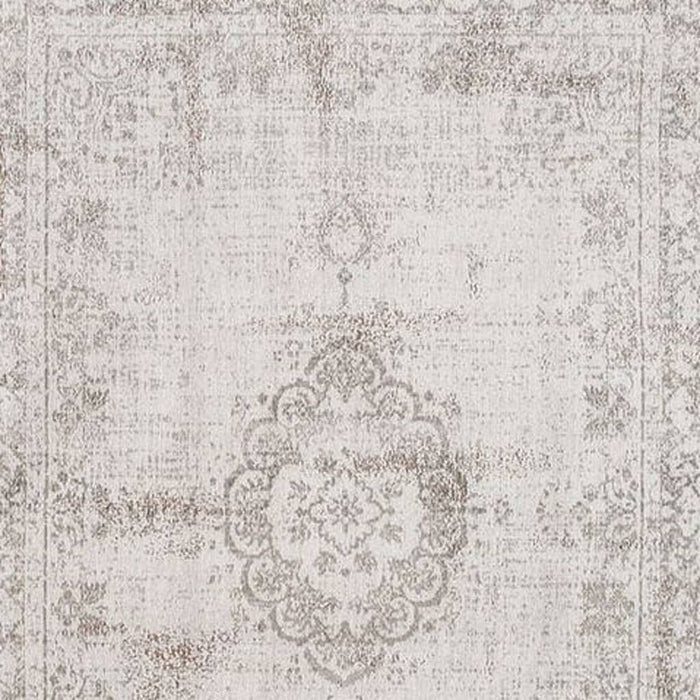 8' X 11' Medallion Washable Area Rug (548386) - Beige / White