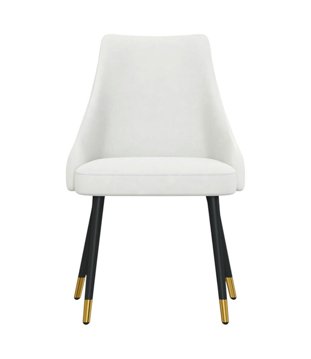Upholstered Fabric Dining Side Chair (Set of 2) - White / Black
