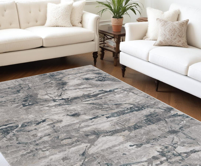 10' x 13' Abstract Polypropylene Area Rug - Gray