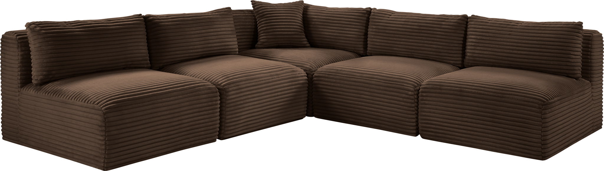 Shaggy - 5 Piece Modular Corner Armless Sectional