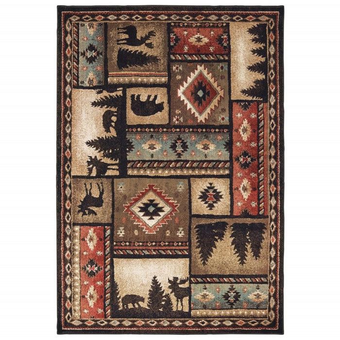 10' x 13' Nature Lodge Area Rug - Black And Brown