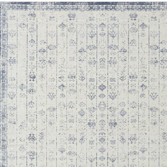 8' X 10' Abstract Washable Non Skid Area Rug (534030) - Blue / Gray