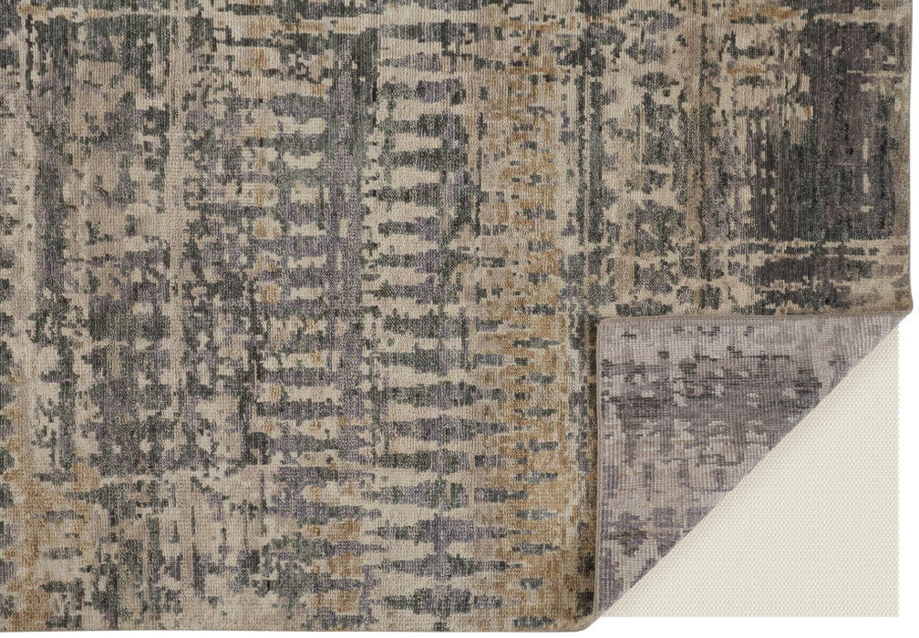 8' X 12' Abstract Hand Knotted Area Rug - Gray