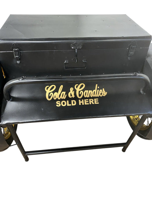 Old Time Delivery Box Table With Storage - Black