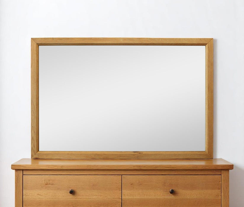 40" Solid Framed Mounted Accent Mirror - Natural