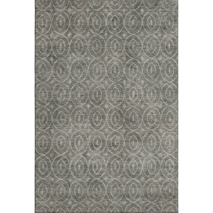 10' X 14' Geometric Washable Area Rug With UV Protection (691890) - Pewter / Gray