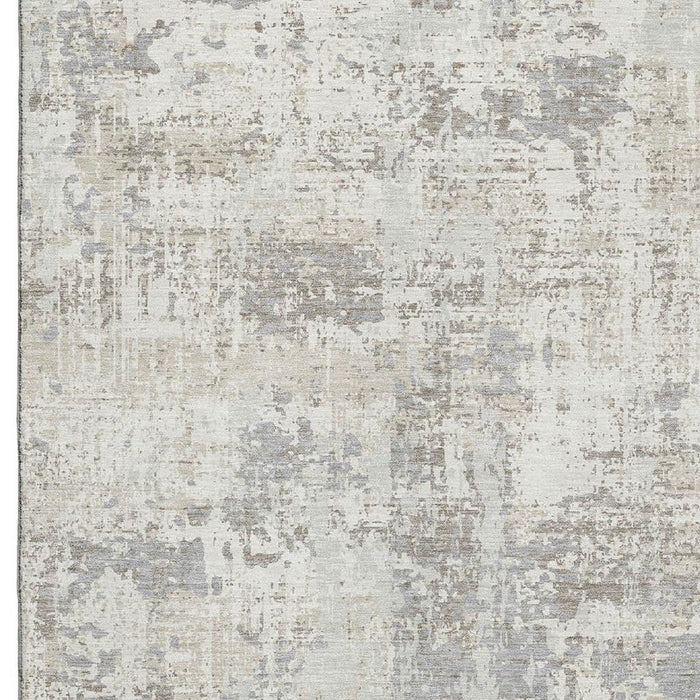 10' X 14' Abstract Washable Area Rug With UV Protection (679138) - Ivory / Gray