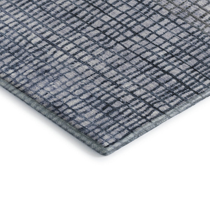 10' X 14' Geometric Washable Area Rug With UV Protection (705023) - Blue / Gray