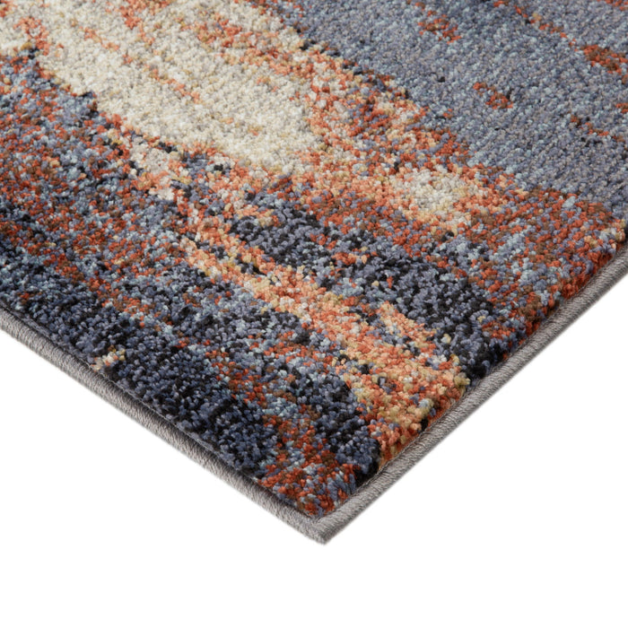 9' x 12' Abstract Power Loom Area Rug - Beige Rust And Blue