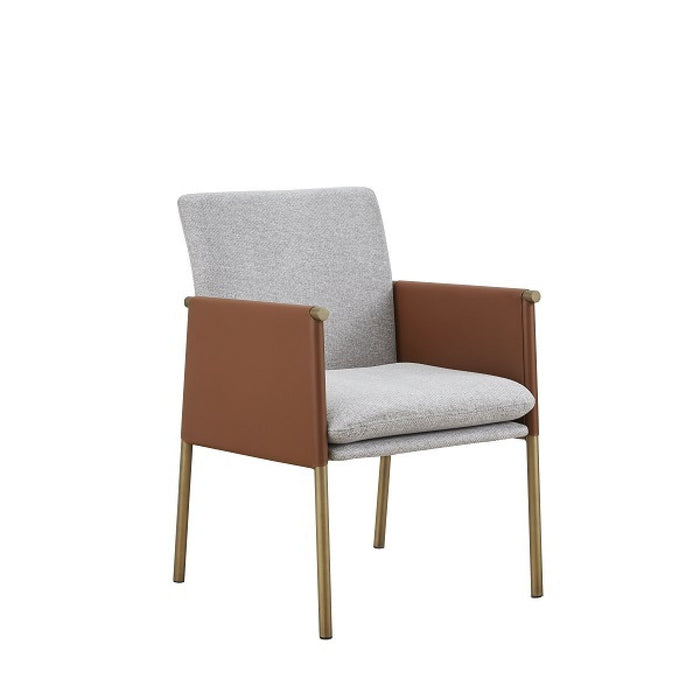 Upholstered In Fabric Dining Arm Chair - Light Gray