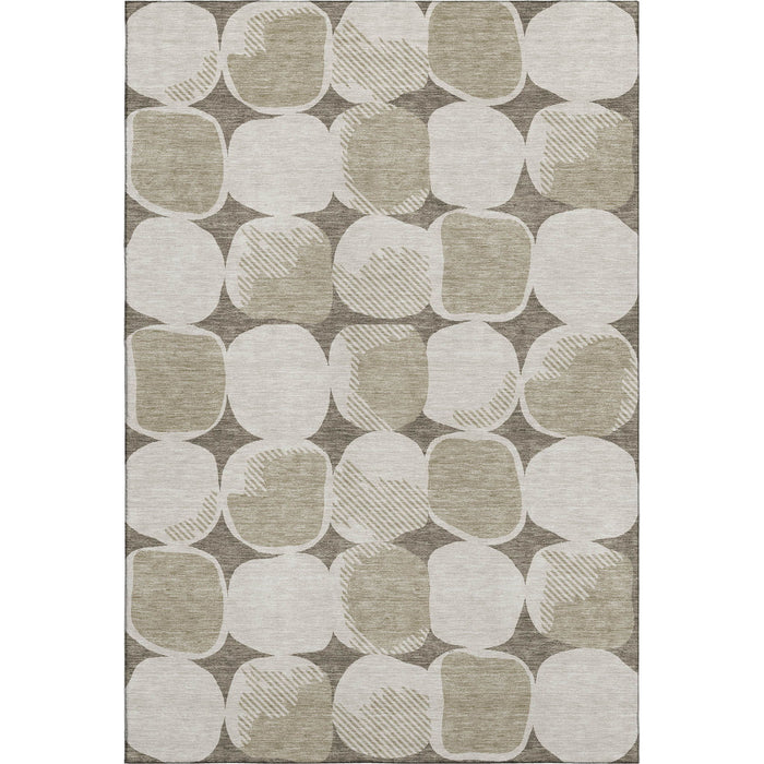10' X 14' Abstract Geometric Washable Area Rug With UV Protection (669240) - Taupe / Beige