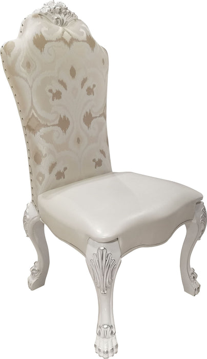 Tufted Upholstered Fabric Dining Side Chairs (Set of 2) - White