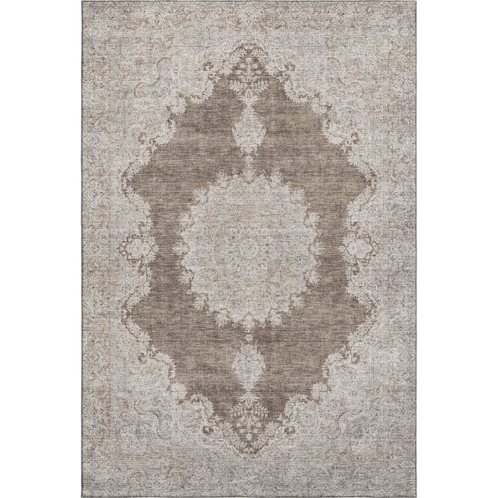 10' X 14' Oriental Washable Area Rug With UV Protection (678892) - Brown / Ivory / Beige