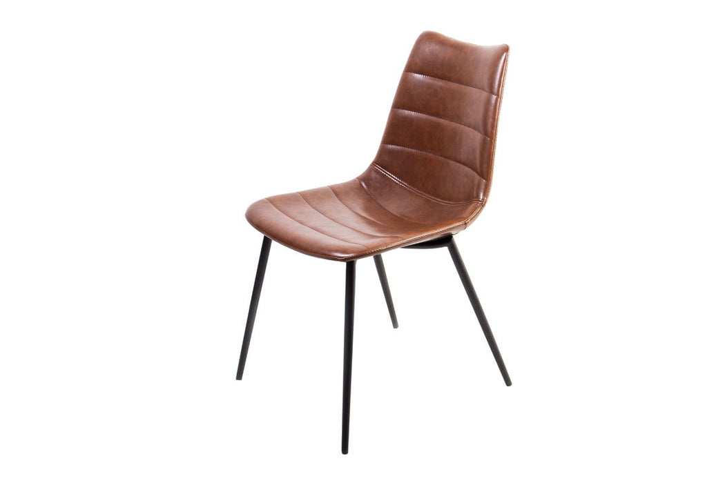 Faux Leather Dining Room Side Chairs (Set of 2) - Brown