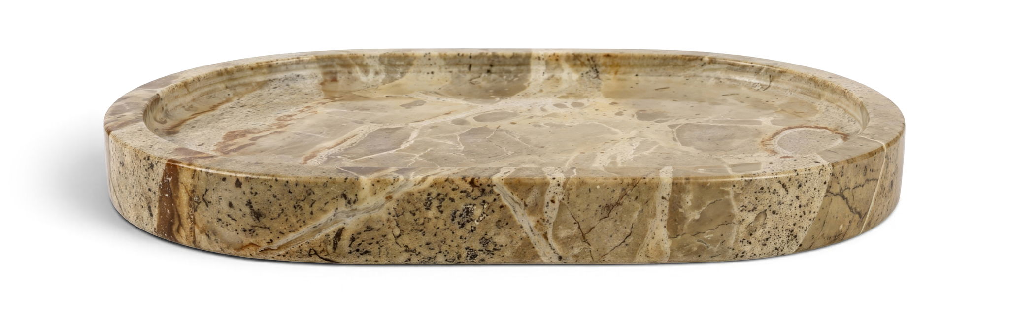 Ophelia marble tray by Meridian Furniture featuring a sleek, genuine marble surface with gold-tone handles for elegant home decor.