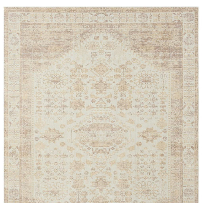 8' X 10' Abstract Washable Non Skid Area Rug (534022) - Beige / Ivory