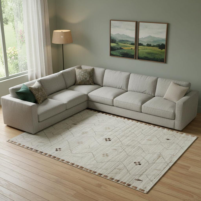 8' X 10' Wool Moroccan Hand Knotted Area Rug (567290) - Ivory / Tan