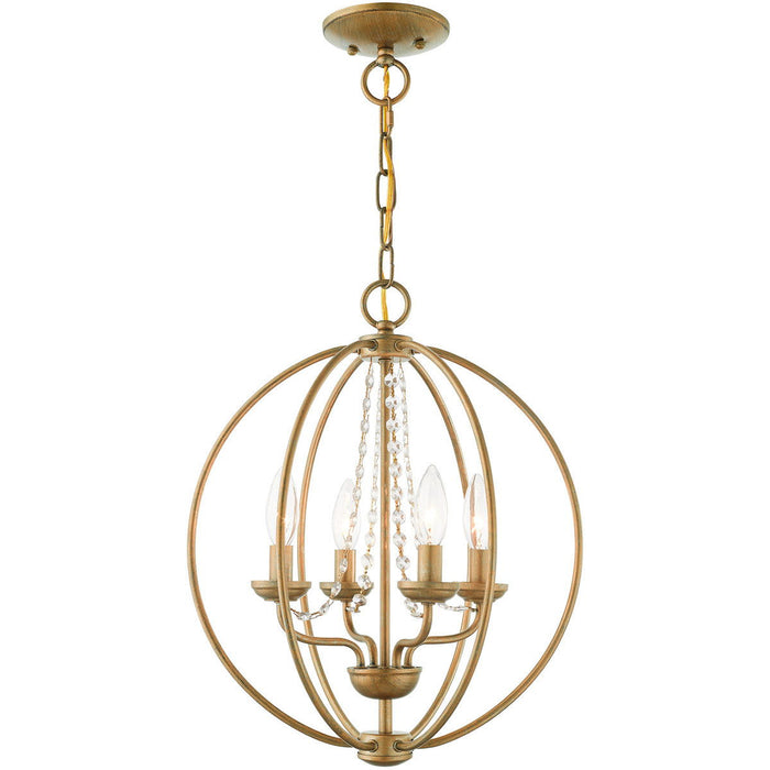 19'' Four Light Dimmable Chandelier With Shades - Gold