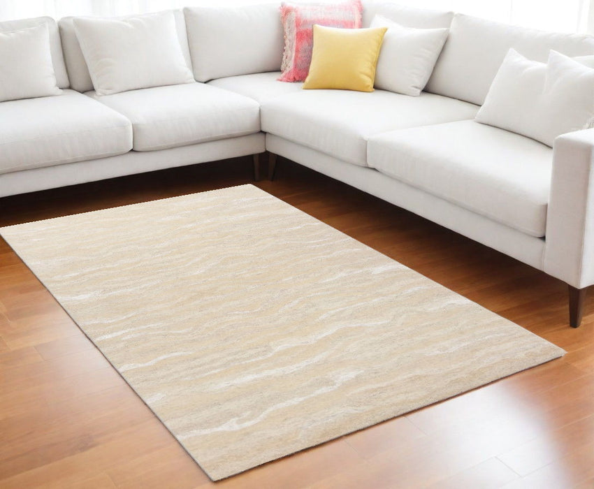9' x 12' Hand Tufted Abstract Indoor Area Rug - Ivory