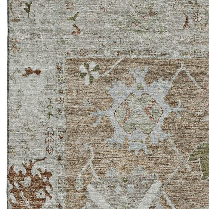 10' X 14' Oriental Washable Area Rug With UV Protection (714955) - Brown / Gray