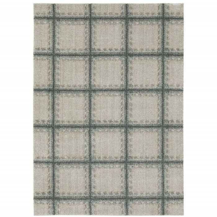 9.8' x 12.8' Geometric Power Loom Area Rug - Gray