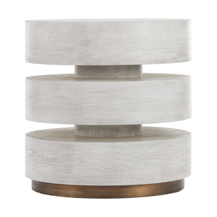 Pedestal End Table - White