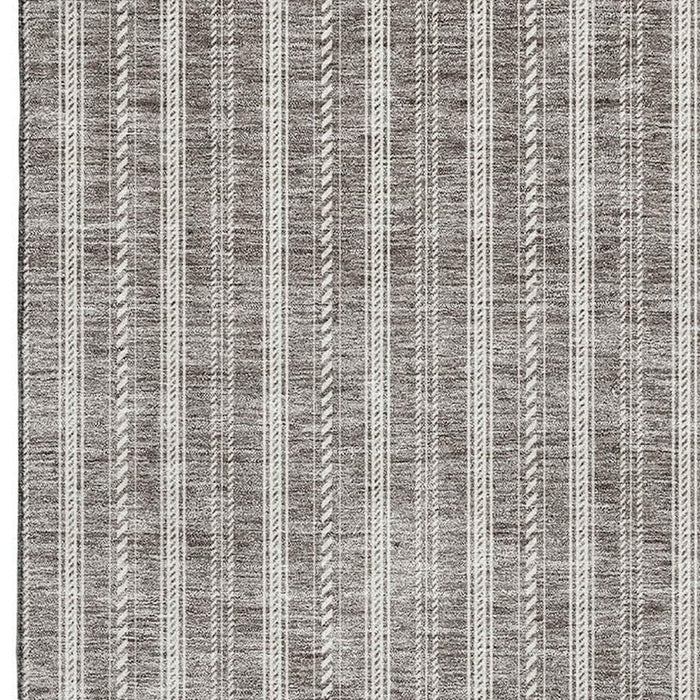 10' X 14' Striped Washable Area Rug With UV Protection (673891) - Taupe / Ivory